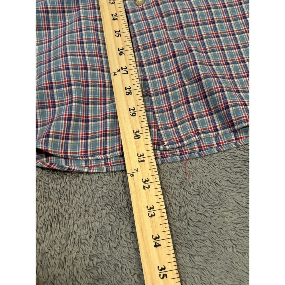 Vintage Ralph Lauren Shirt Plaid Long Sleeve Button Down Mens L Blue Pink Y2K